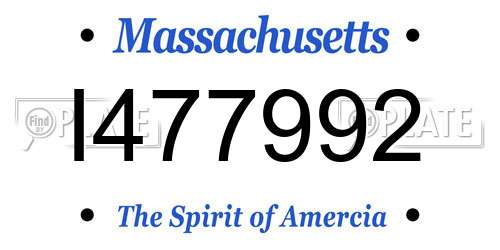 I477992 Massachusetts License Plate
