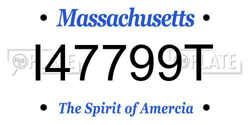 I47799T Massachusetts License Plate