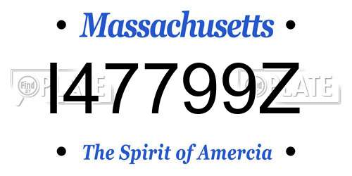 I47799Z Massachusetts License Plate