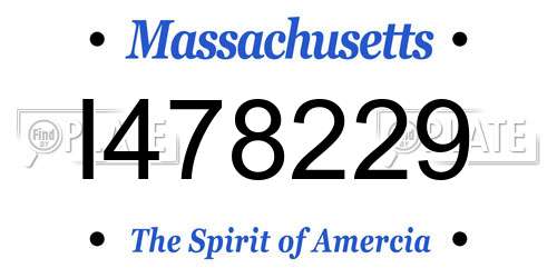 I478229 Massachusetts License Plate