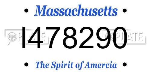 I478290 Massachusetts License Plate