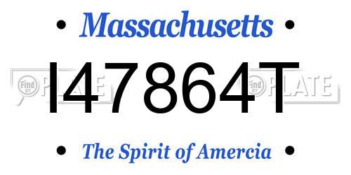 I47864T Massachusetts License Plate