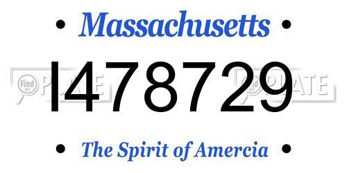 I478729 Massachusetts License Plate