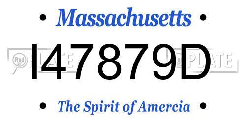 I47879D Massachusetts License Plate
