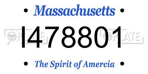 I478801 Massachusetts License Plate