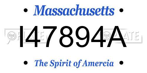 I47894A Massachusetts License Plate