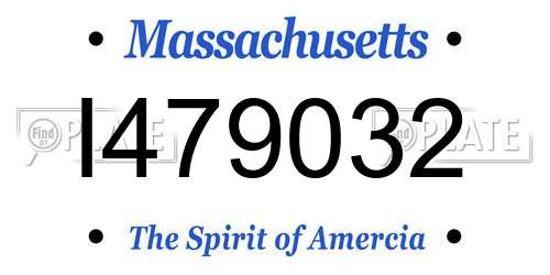 I479032 Massachusetts License Plate