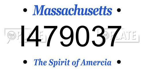 I479037 Massachusetts License Plate