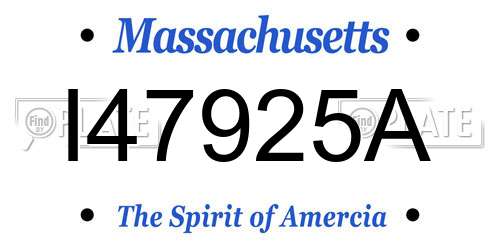 I47925A Massachusetts License Plate