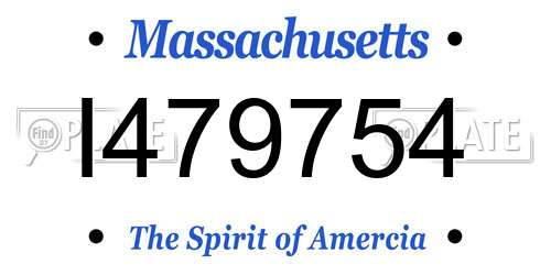 I479754 Massachusetts License Plate