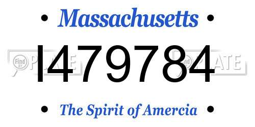 I479784 Massachusetts License Plate