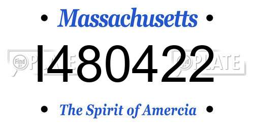 I480422 Massachusetts License Plate