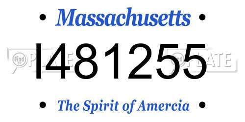 I481255 Massachusetts License Plate