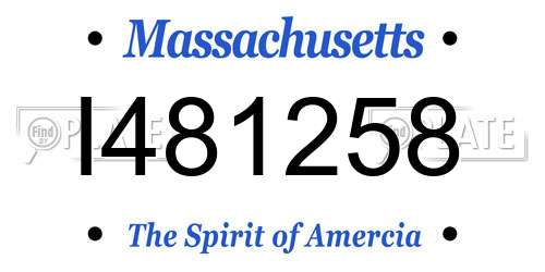 I481258 Massachusetts License Plate