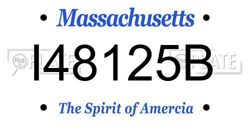I48125B Massachusetts License Plate