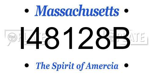 I48128B Massachusetts License Plate