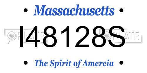 I48128S Massachusetts License Plate