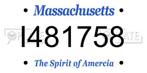 I481758 Massachusetts License Plate