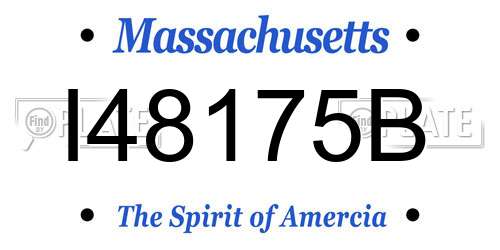 I48175B Massachusetts License Plate