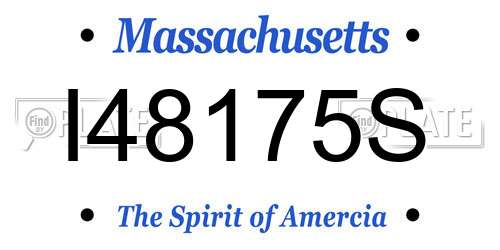 I48175S Massachusetts License Plate