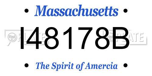 I48178B Massachusetts License Plate