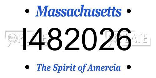 I482026 Massachusetts License Plate