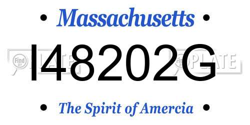 I48202G Massachusetts License Plate