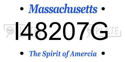 I48207G Massachusetts License Plate