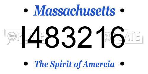 I483216 Massachusetts License Plate