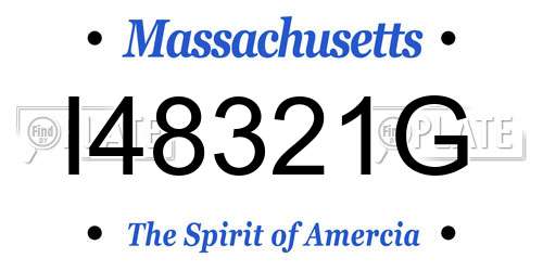 I48321G Massachusetts License Plate