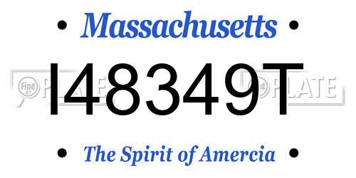 I48349T Massachusetts License Plate