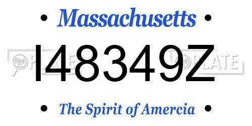 I48349Z Massachusetts License Plate