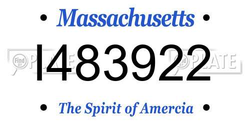I483922 Massachusetts License Plate
