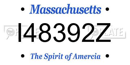 I48392Z Massachusetts License Plate