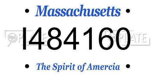 I484160 Massachusetts License Plate