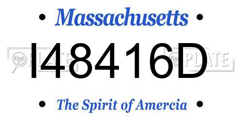 I48416D Massachusetts License Plate
