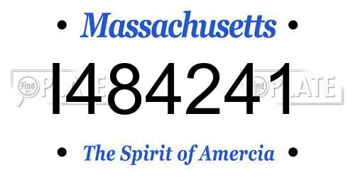 I484241 Massachusetts License Plate