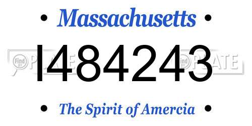 I484243 Massachusetts License Plate