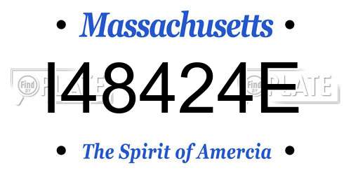 I48424E Massachusetts License Plate