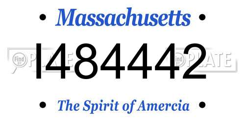 I484442 Massachusetts License Plate