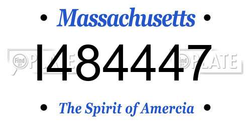 I484447 Massachusetts License Plate