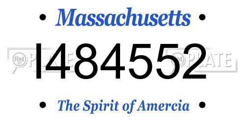 I484552 Massachusetts License Plate