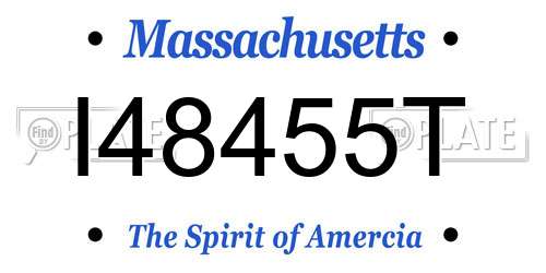 I48455T Massachusetts License Plate