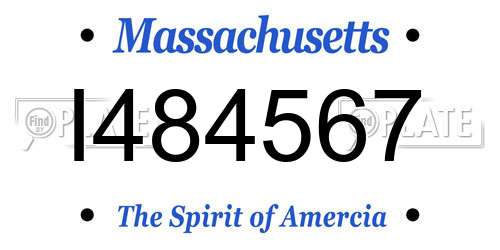 I484567 Massachusetts License Plate