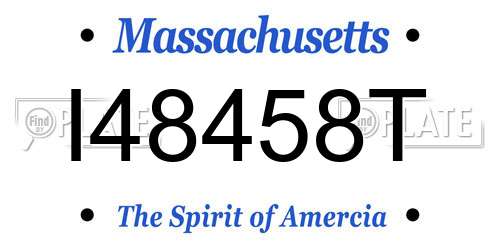 I48458T Massachusetts License Plate