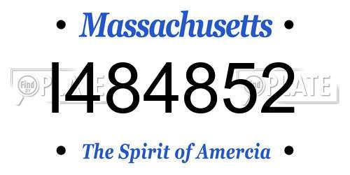 I484852 Massachusetts License Plate