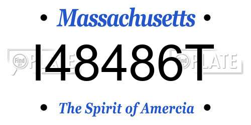 I48486T Massachusetts License Plate