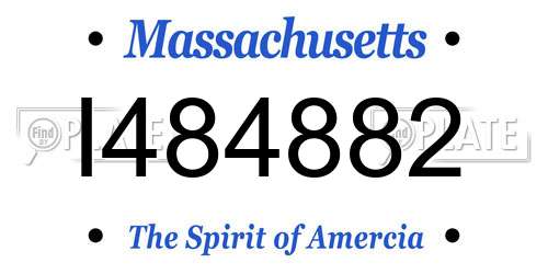 I484882 Massachusetts License Plate