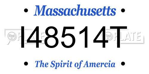 I48514T Massachusetts License Plate