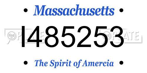 I485253 Massachusetts License Plate